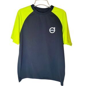 Volvo Plant Men's Size L Navy/ Neon Short Sleeves Shirt